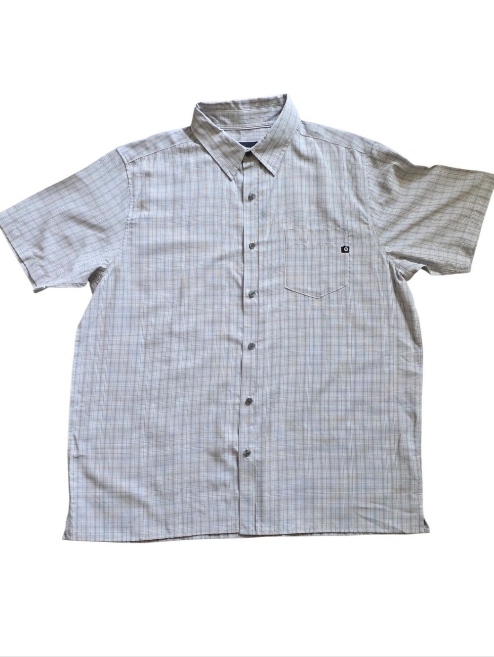 Marmot XL Blue Gray Plaid Performance Button Up Shirt Extra Large